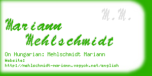 mariann mehlschmidt business card